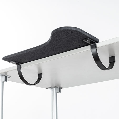 リストレスト（肘置き台・ワンタッチ取付・デスク取付・エルゴノミクス・片袖・幅60.5cm・ブラック）