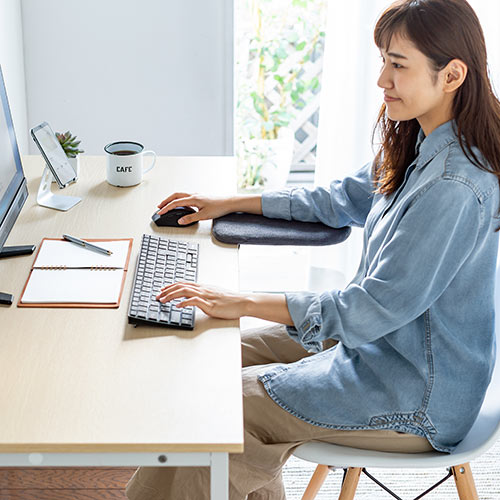 リストレスト（アームレスト・肘置き・ワンタッチ取付・デスク取付・エルゴノミクス・マウス操作・ブラック）