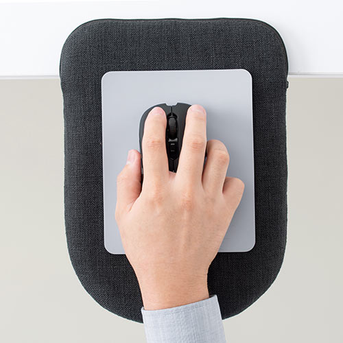 リストレスト（アームレスト・肘置き・ワンタッチ取付・デスク取付・エルゴノミクス・マウス操作・ブラック）