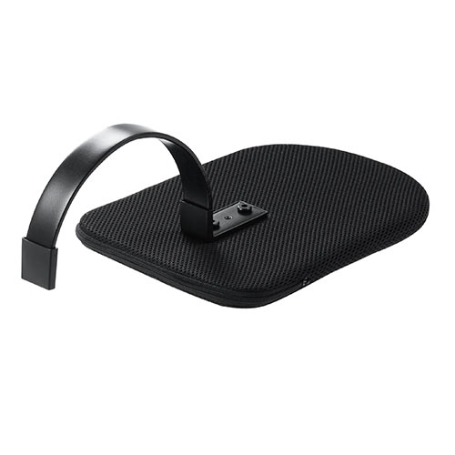 リストレスト メッシュ 幅21cm（アームレスト・肘置き台・ワンタッチ取付・デスク取付・エルゴノミクス・マウス操作・ブラック）