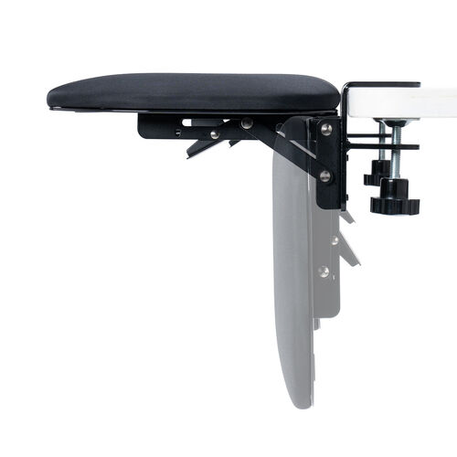 リストレスト（肘置き台・クランプ取付・幅67cm・クッション入り・エルゴノミクス・ブラック）