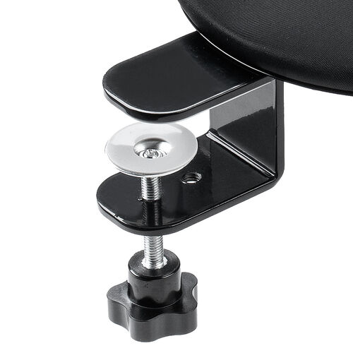 リストレスト（肘置き台・クランプ取付・幅20cm・クッション入り・エルゴノミクス・ブラック）