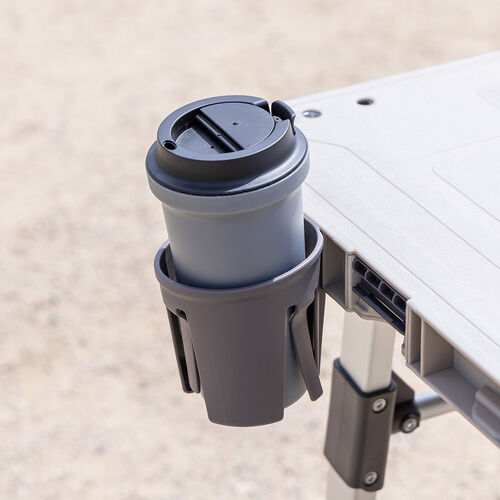 キャリーカート ＆ アウトドア テーブル（耐荷重100kg・折りたたみ・2WAY・多機能・高さ調整・4輪・ハンドル付き・ベージュ）