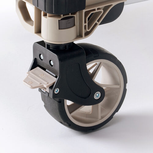 キャリーカート ＆ アウトドア テーブル（耐荷重100kg・折りたたみ・2WAY・多機能・高さ調整・4輪・ハンドル付き・ベージュ）