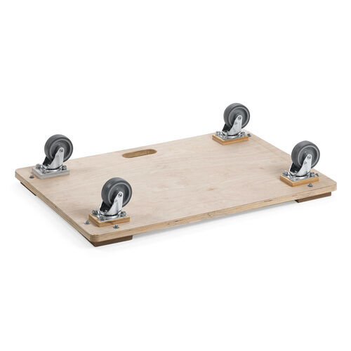 木製ドーリー（平台車・耐荷重200kg・75Lコンテナ対応・積み重ね可能・取っ手・キャスター付・木枠・取り外し可能・オリコン・倉庫・Lサイズ）