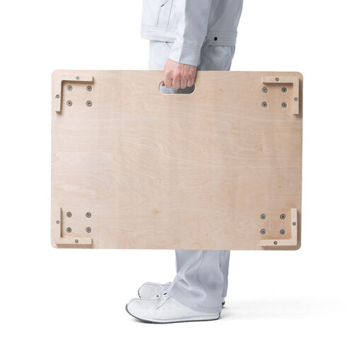 木製ドーリー（平台車・耐荷重200kg・75Lコンテナ対応・積み重ね可能・取っ手・キャスター付・木枠・取り外し可能・オリコン・倉庫・Lサイズ）