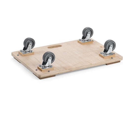 木製ドーリー（平台車・耐荷重200kg・50Lコンテナ対応・積み重ね可能・取っ手・キャスター付・木枠・取り外し可能・オリコン・倉庫・Mサイズ）