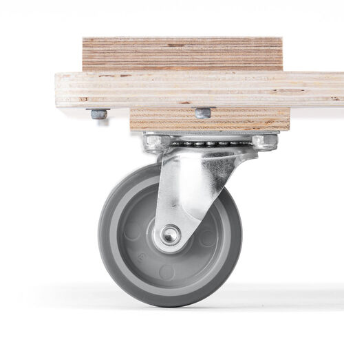 木製ドーリー（平台車・耐荷重200kg・50Lコンテナ対応・積み重ね可能・取っ手・キャスター付・木枠・取り外し可能・オリコン・倉庫・Mサイズ）