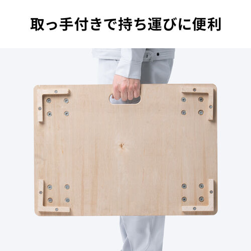 木製ドーリー（平台車・耐荷重200kg・50Lコンテナ対応・積み重ね可能・取っ手・キャスター付・木枠・取り外し可能・オリコン・倉庫・Mサイズ）