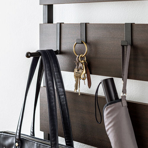 突っ張りラック（幅45cm・3段・突っ張り棚・ウォールラック・ ウォールシェルフ・壁面収納・工事不要・木目調・ダークブラウン）