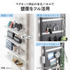 突っ張り棚（突っ張りラック・幅60cm・有孔ボード・シェルフ・棚・4段・壁面収納・ウォールシェルフ・間仕切り・キッチン・玄関・パントリー・スリム・工事不要・ブラック）