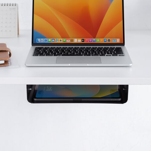 デスク下取り付け収納トレイ UDシリーズ（B5対応サイズ・オープントレイタイプ・天板裏ネジ取り付け・棚・デスク下収納ラック）