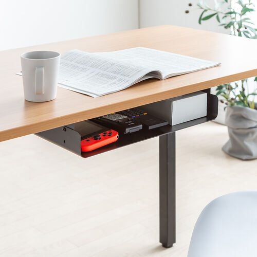 デスク下取り付け収納トレイ UDシリーズ（A4対応サイズ・オープントレイタイプ・天板裏ネジ取り付け・棚・デスク下収納ラック）