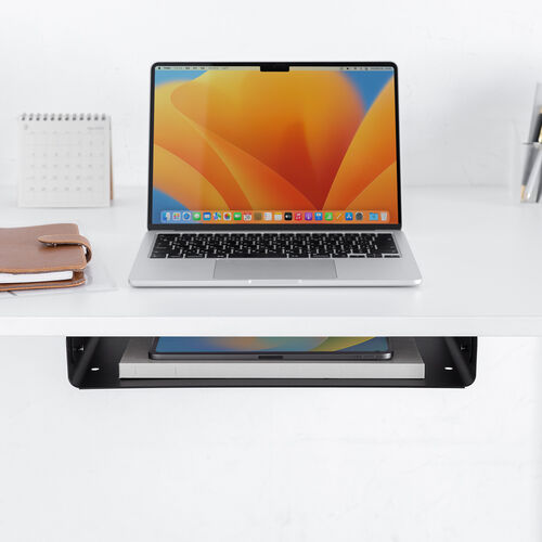 デスク下取り付け収納トレイ UDシリーズ（A4対応サイズ・オープントレイタイプ・天板裏ネジ取り付け・棚・デスク下収納ラック）