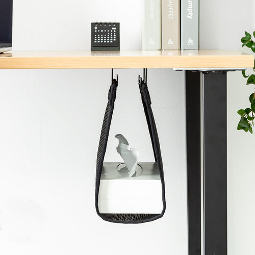 デスク下取り付け収納ネット（B5対応サイズ・天板裏ネジ取り付け・縦型ネットタイプ・ナイロンメッシュ・デスク下収納ネット） UDS009