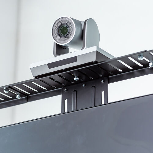 モニター上台（VESAマウント取り付け棚・VESA100対応・横幅40～69cm・耐荷重3kg・カメラ設置・小物置き）