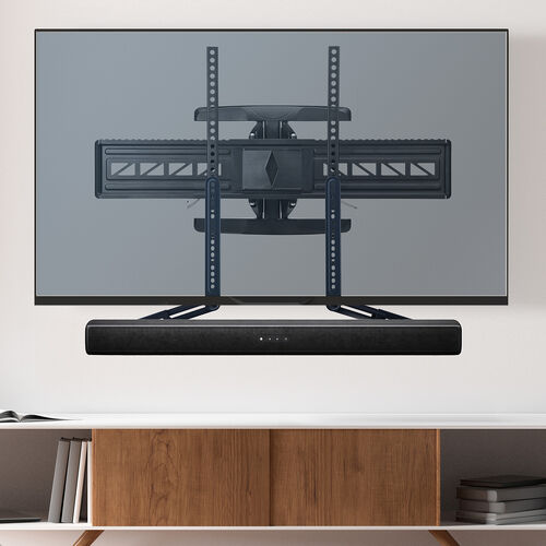サウンドバースタンド（VESAマウント・75～600mm・スピーカースタンド・汎用・取り付け金具・耐荷重 5kg・上下対応・テレビスタンド併用可能）