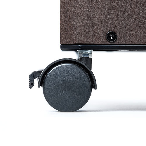 ファイルワゴン（2段・PCワゴン・PCラック・斜め・キャスター・A4・デスク下・木製・おしゃれ・おすすめ・オフィス・ラック・ダークブラウン） EZ1-WG007