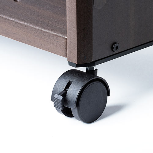 ファイルワゴン（2段・PCワゴン・PCラック・斜め・キャスター・A4・デスク下・木製・おしゃれ・おすすめ・オフィス・ラック・ダークブラウン） EZ1-WG007