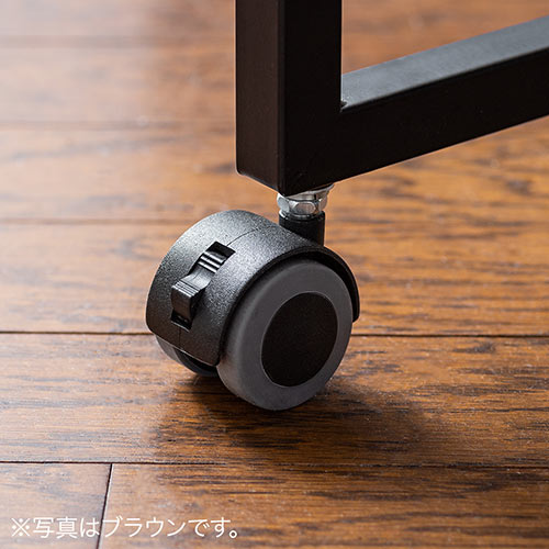 ファイルワゴン(2段・PCラック・PCワゴン・斜め・キャスター・A4・デスク下・木製・おしゃれ・おすすめ・オフィス・ラック・ブラック・レッド） EZ1-WG008R