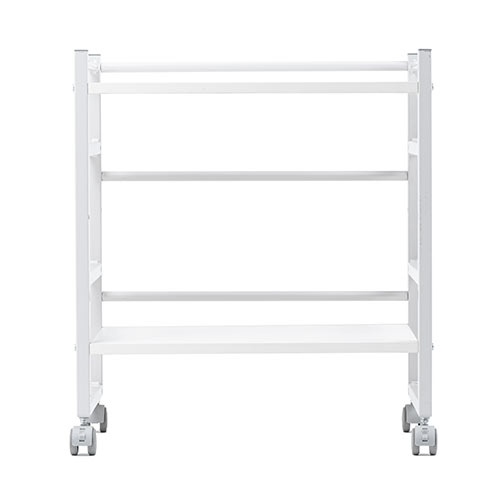 ファイルワゴン(2段・PCラック・PCワゴン・斜め・キャスター・A4・デスク下・木製・おしゃれ・おすすめ・ホワイト）WG008W