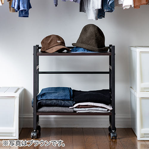 ファイルワゴン(2段・PCラック・PCワゴン・斜め・キャスター・A4・デスク下・木製・おしゃれ・おすすめ・ホワイト）WG008W