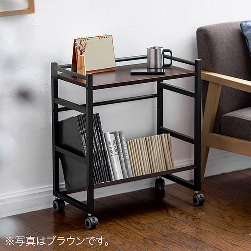 ファイルワゴン(2段・PCラック・PCワゴン・斜め・キャスター・A4・デスク下・木製・おしゃれ・おすすめ・ホワイト）WG008W