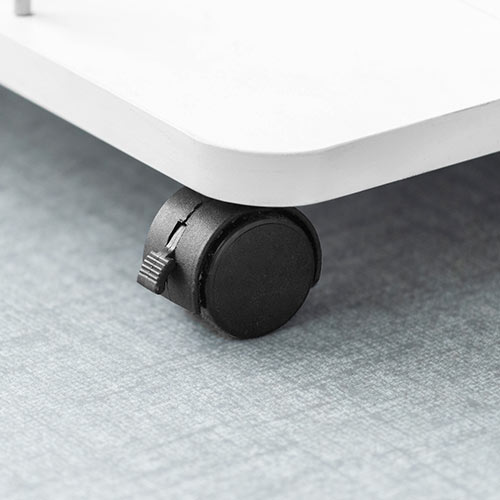 ファイルワゴン（デスクキャビネット・A4収納・カバン置き・小物収納・キャスター付・ホワイト）