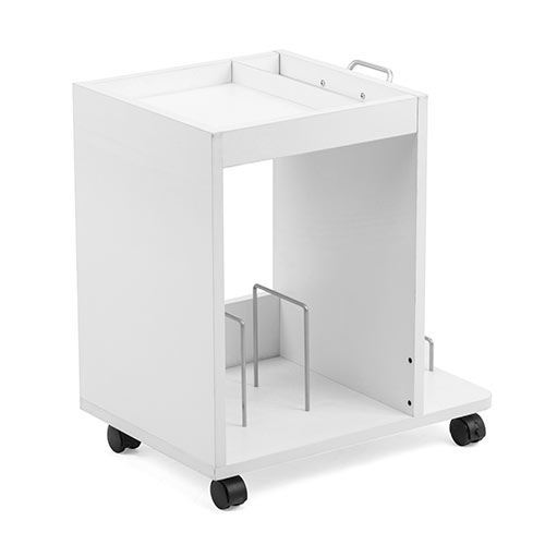 ファイルワゴン（デスクキャビネット・A4収納・カバン置き・小物収納・キャスター付・ホワイト）