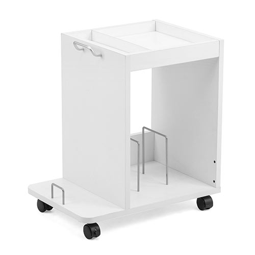 ファイルワゴン（デスクキャビネット・A4収納・カバン置き・小物収納・キャスター付・ホワイト）