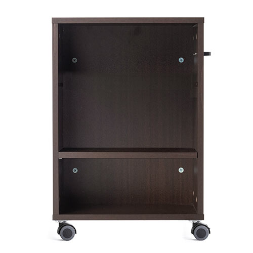 ファイルワゴン（2段・PCワゴン・PCラック・キャスター・A4・天板付き・デスク下・おしゃれ・おすすめ・木製・ダークブラウン） WG012M