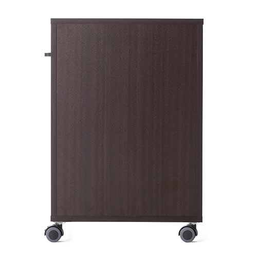 ファイルワゴン（2段・PCワゴン・PCラック・キャスター・A4・天板付き・デスク下・おしゃれ・おすすめ・木製・ダークブラウン） WG012M