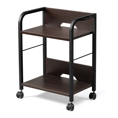ファイルワゴン(2段・PCワゴン・PCラック・キャスター・木製・デスク下・おしゃれ・おすすめ・ダークブラウン）WG013M