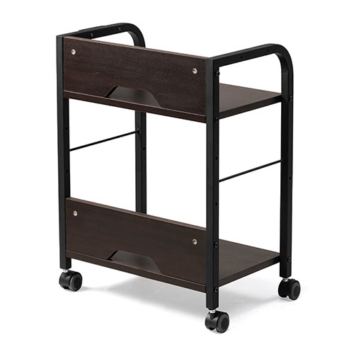 ファイルワゴン(2段・PCワゴン・PCラック・キャスター・木製・デスク下・おしゃれ・おすすめ・ダークブラウン）WG013M