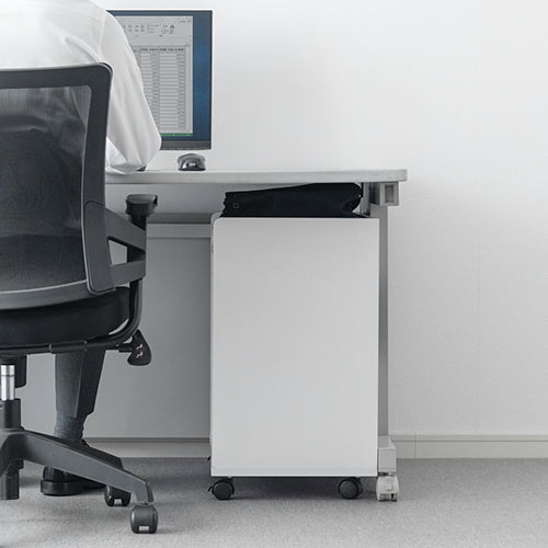 ファイルワゴン(1段・PCワゴン・PCラック・キャスター・天板付き・A4・デスク下・木製・おしゃれ・おすすめ・ホワイト）WG015W