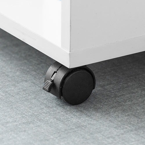 ファイルワゴン(1段・PCワゴン・PCラック・キャスター・天板付き・A4・デスク下・木製・おしゃれ・おすすめ・ホワイト）WG015W