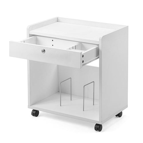 ファイルワゴン(1段・PCワゴン・PCラック・キャスター・天板付き・A4・デスク下・木製・おしゃれ・おすすめ・ホワイト）WG015W