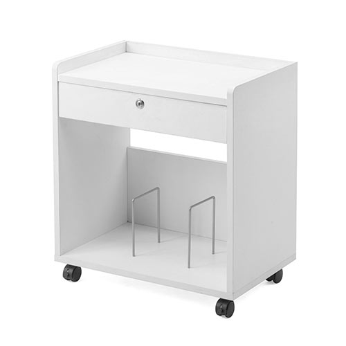 ファイルワゴン(1段・PCワゴン・PCラック・キャスター・天板付き・A4・デスク下・木製・おしゃれ・おすすめ・ホワイト）WG015W