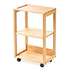 サイドデスク サイドワゴン 天然木 ラック 高さ70cm キャスター付 天板拡張