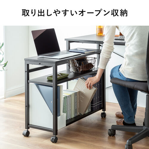 デスクワゴン（サイドテーブル・PCワゴン・PCラック・幅75cm