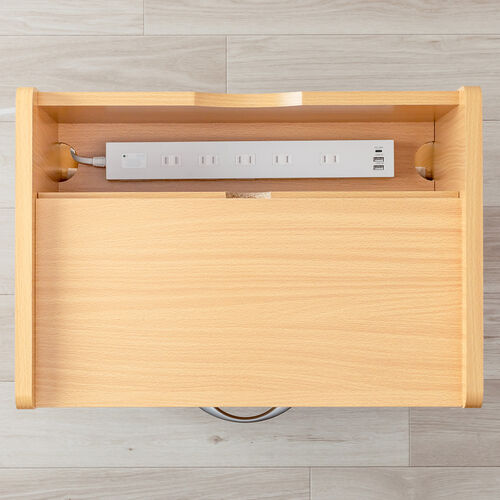 ファイルワゴン（引き出し・デスクワゴン・木製・キャスター付き・サイドデスク・プリンタ台・プリンタワゴン・A4ファイル・幅50×奥行き35×高さ64cm）