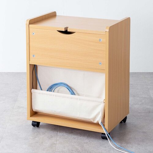 ファイルワゴン（引き出し・デスクワゴン・木製・キャスター付き・サイドデスク・プリンタ台・プリンタワゴン・A4ファイル・幅50×奥行き35×高さ64cm）