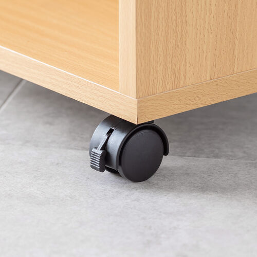 ファイルワゴン（引き出し・デスクワゴン・木製・キャスター付き・サイドデスク・プリンタ台・プリンタワゴン・A4ファイル・幅50×奥行き35×高さ64cm）