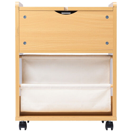 ファイルワゴン（引き出し・デスクワゴン・木製・キャスター付き・サイドデスク・プリンタ台・プリンタワゴン・A4ファイル・幅50×奥行き35×高さ64cm）