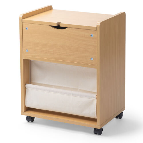 ファイルワゴン（引き出し・デスクワゴン・木製・キャスター付き・サイドデスク・プリンタ台・プリンタワゴン・A4ファイル・幅50×奥行き35×高さ64cm）