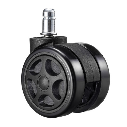 ゲーミングチェア 交換用キャスター（大型・硬質ウレタン・双輪キャスター・5個入り・ブラック）