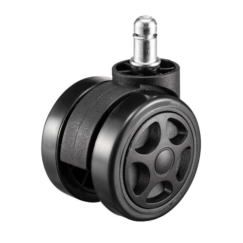 ゲーミングチェア 交換用キャスター（大型・硬質ウレタン・双輪キャスター・5個入り・ブラック）