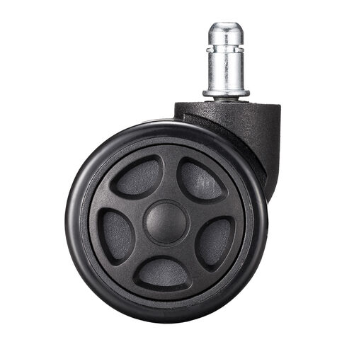 ゲーミングチェア 交換用キャスター（大型・硬質ウレタン・双輪キャスター・5個入り・ブラック）