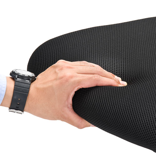 メッシュチェア(ネット・ミドル・ロッキング・肘なし・オフィス・ブラック)