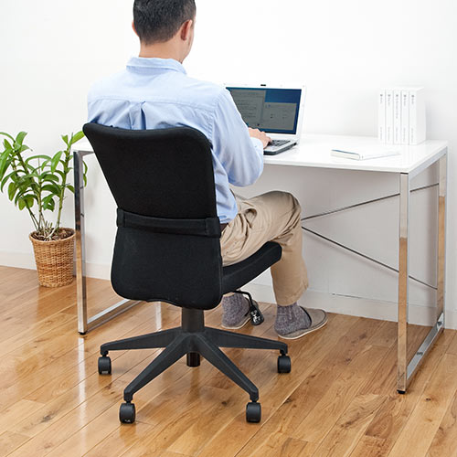 メッシュチェア(ネット・ミドル・ロッキング・肘なし・オフィス・ブラック)